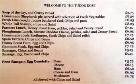 tudor rose real|the tudor rose menu.